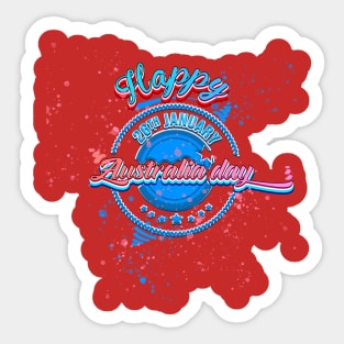 Happy Australia Day 26th January  Patriotic Holiday Sticker